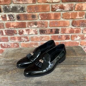 Moretti Gold Label Black Tassel Loafers